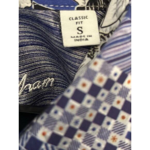 Robert Graham Shirt Mens Small Blue Geometric Long Sleeve Button Embroidered NWT - Picture 9 of 11